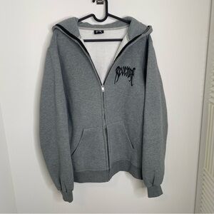 Revenge Embroidered Arch Logo Full Zip 'Heather Grey/Black' S